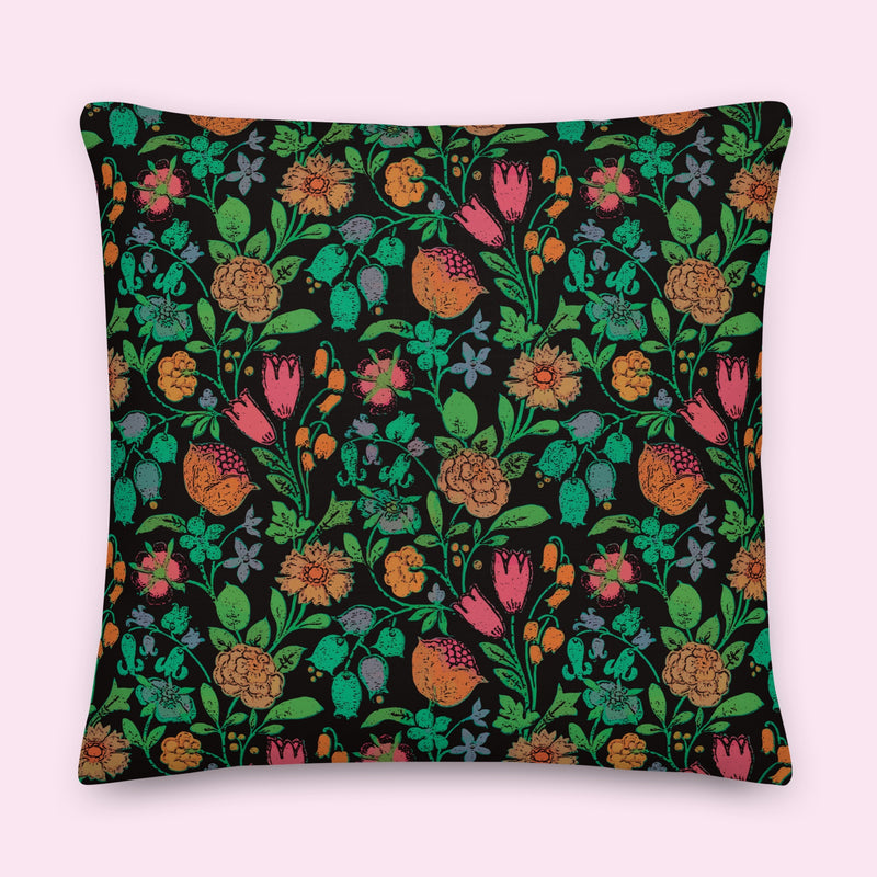 “Nocturnal Bloom” Poly-Linen Pillow