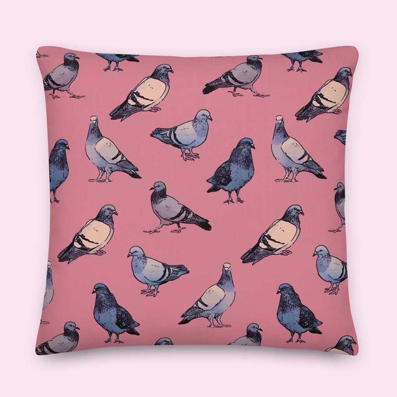 “Pigeon Perfect” Poly-Linen Pillow