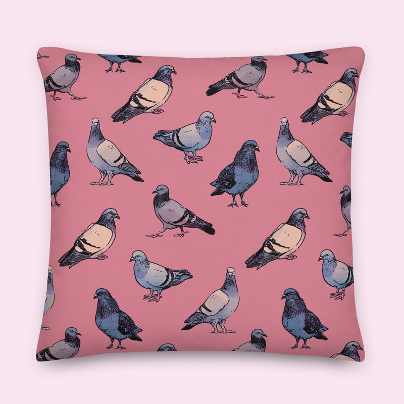 “Pigeon Perfect” Velveteen Pillow