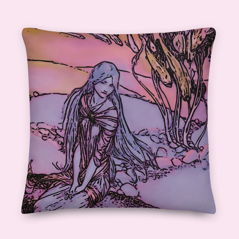 “Underwater with Undine” Poly-Linen Pillow