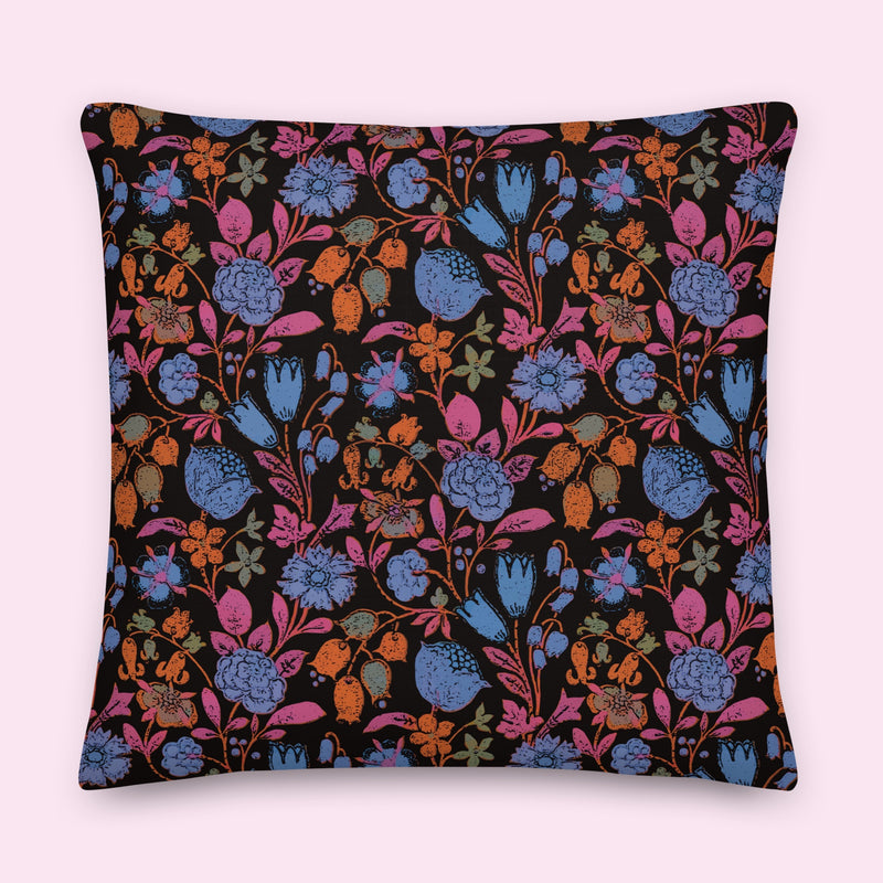 “Nocturnal Bloom” Poly-Linen Pillow