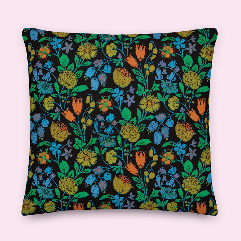 “Nocturnal Bloom” Poly-Linen Pillow