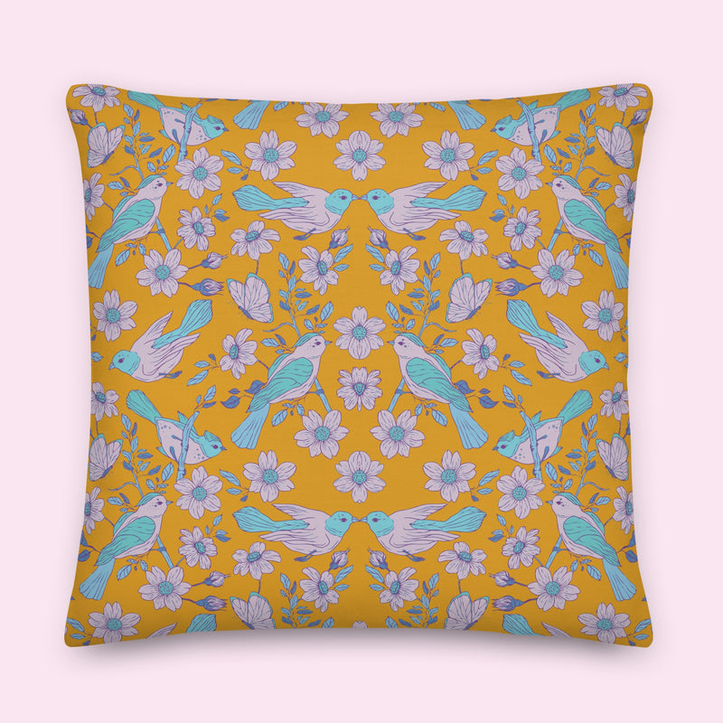 “Birds of a Feather” Poly-Linen Pillow