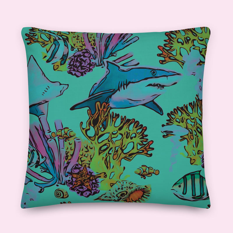“Shark Shanty” Velveteen Pillow
