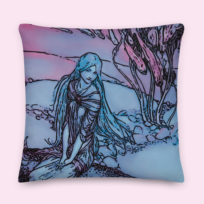 “Underwater with Undine” Poly-Linen Pillow